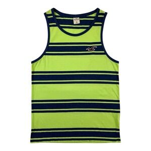Hollister Striped Tank in Lime/Navy - sz Medium